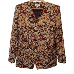 Vintage Braemar floral print suit jacket blazer size 8 excellent condition